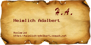 Heimlich Adalbert névjegykártya